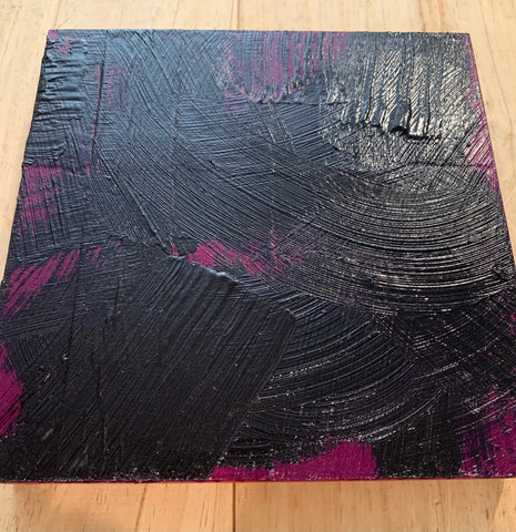 "Purple and Black"-Mixed Media and Collage